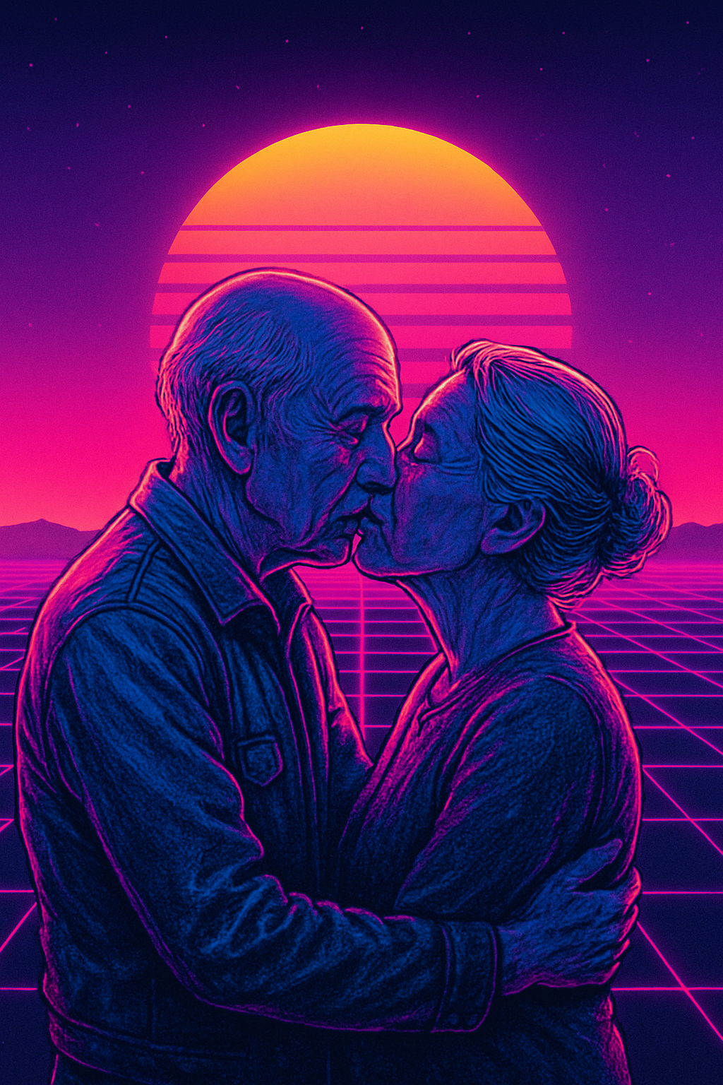 Illustration of a person happily looking at a phone with a heart icon